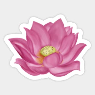 Pink Lotus Blossom Digital Art Sticker